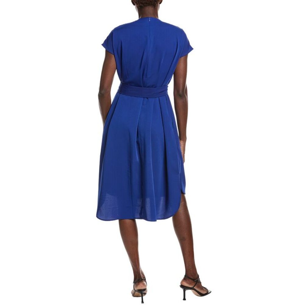 Gracia Womens  Gathered Pearl Neck Midi Dress, Blue - Picture 2 of 3